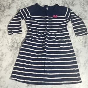 Old Navy Girls Navy Blue with White Stripes Tunic Top Size 6/7